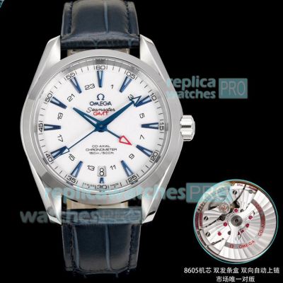 OVS Factory Swiss Replica Omega Seamaster Aqua Terra 150m GMT Automatic Watch Blue Leather Strap 